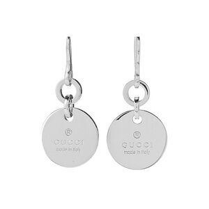 GUCCI
Sterling Silver Trademark Round Drop Earrings